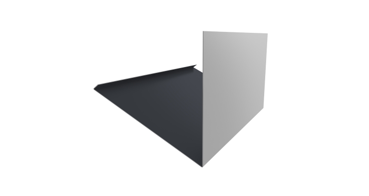 Планка примыкание верхнее к трубе фальц 0,45 PE с пленкой RAL 7024 мокрый асфальт (2м)