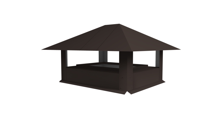 Дымник на трубу 520х390мм 0,45 Drap TX с пленкой RR 32 темно-коричневый