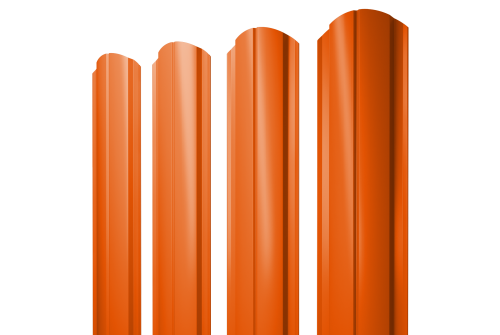 Штакетник Полукруглый Slim фигурный 0,45 PE RAL 2004 оранжевый