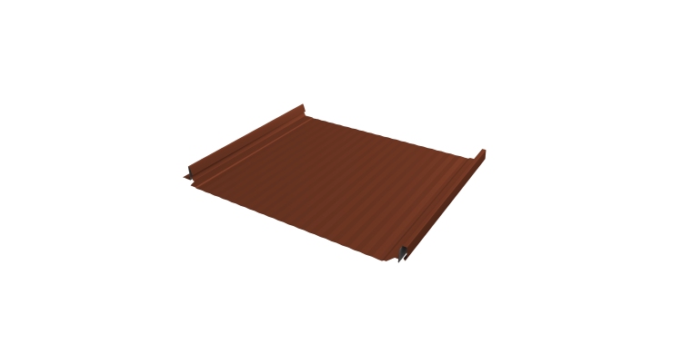 Кликфальц Pro Gofr Grand Line 0,5 Satin с пленкой на замках RAL 8004 терракота