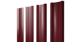 Штакетник М-образный A с прямым резом 0.45 PE RAL 3005 красное вино