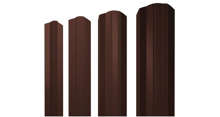 Штакетник М-образный А фигурный 0,45 PE RAL 8017 шоколад