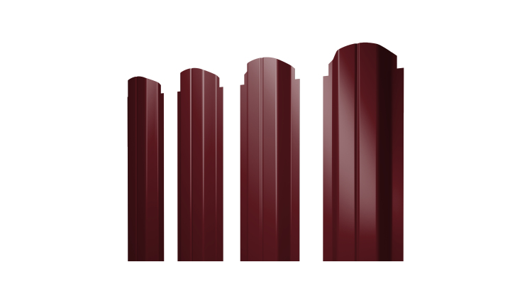 Штакетник П-образный A фигурный 0,5 Satin RAL 3005 красное вино