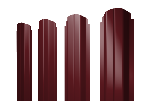 Штакетник П-образный A фигурный 0,5 Satin RAL 3005 красное вино