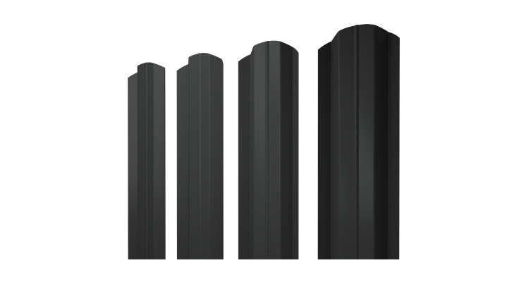 Штакетник М-образный В фигурный 0,5 Drap RAL 7016 антрацитово-серый