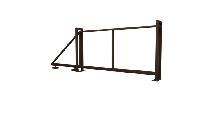 Ворота откатные Жалюзи Texas 2.0х3.5 RAL 8017 без заполнения (ламель 150 мм)