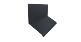 Планка примыкание верхнее к стене фальц Grand Line 150х130х20 0,45 Drap RAL 7024 мокрый асфальт (3м)