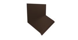 Планка примыкание верхнее к стене фальц 150х130х20 0,5 Satin Matt RAL 8017 шоколад (2м)