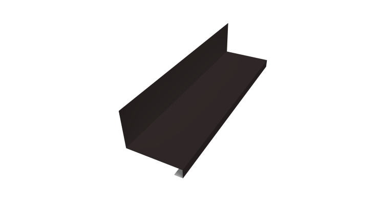 Планка примыкание нижнее к трубе фальц 0,45 Drap RAL 9005 черный (2м)